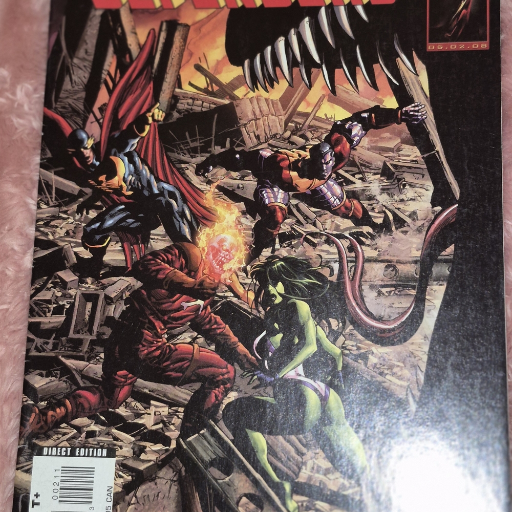 Marvel Avengers Comic with Red and Green Heroes